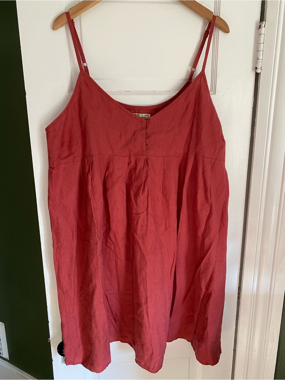 Old Navy Red Linen Camisole Dress with Button Front